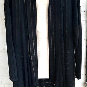 Eileen Fisher Black Melange Cardigan Sweater